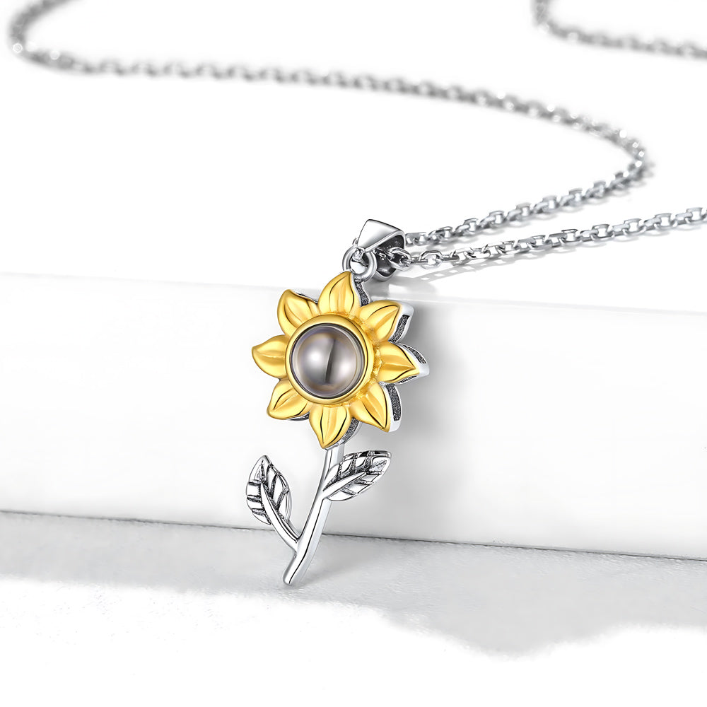 Sunflower Photo Necklace