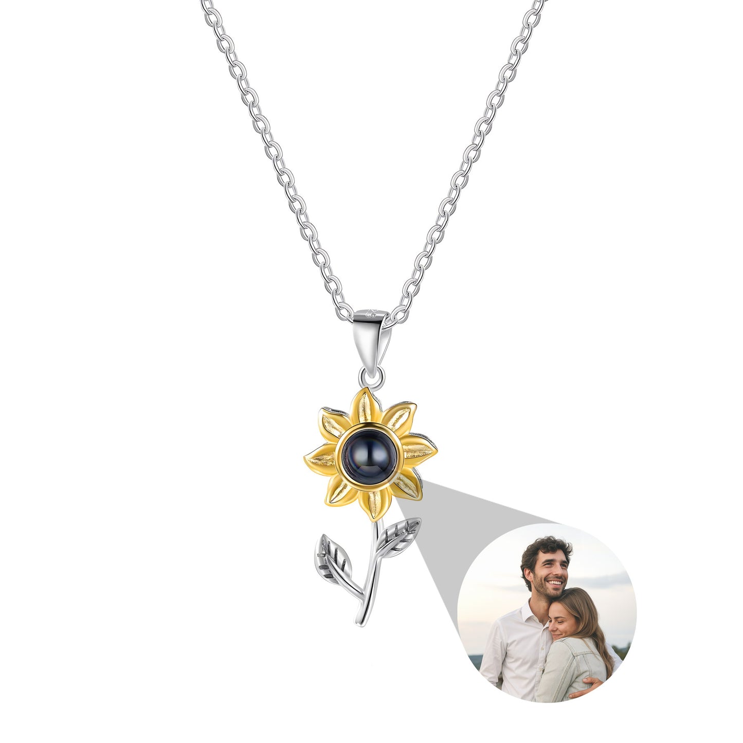 Sunflower Photo Necklace